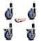 Service Caster 5'' Blue Poly Wheel Swivel 1-5/8'' Expanding Stem Caster Set 2 Brakes, 4PK SCC-EX20S514-PPUB-BLUE-2-PLB-2-158 - alternate 2
